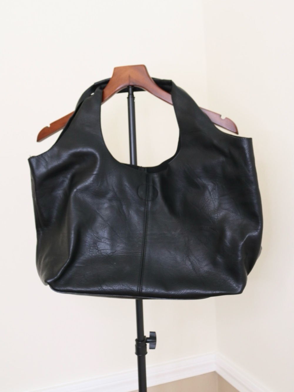 Black Leather Tote Bag - Classic Everyday Carry